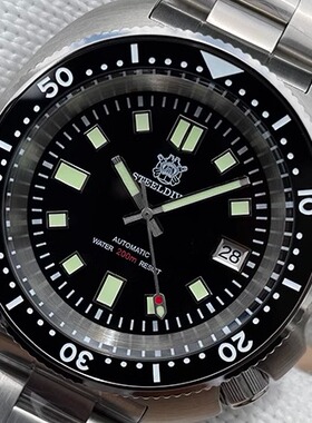 老肥鲍鱼8110经典复古户外潜水自动机械男表6105防水200米复刻男