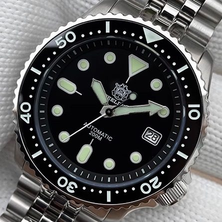 200米防水机械男316L精钢小鲍鱼