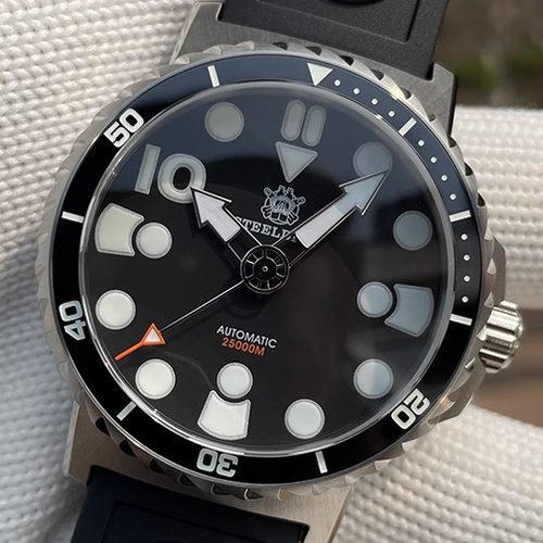 大表盘机械STEELDIVE防水夜光