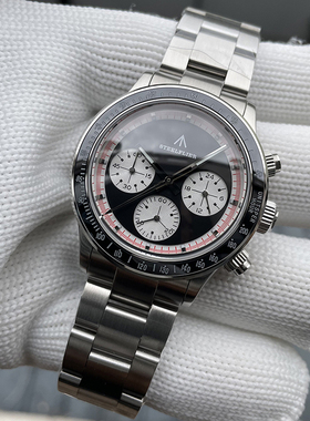 STEELFLIER钢飞行员VK63扫秒石英机芯防水夜光男士三表冠计时手表