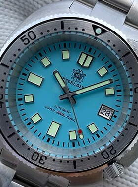 复刻定制200米防水潜水手表男自动机械复古鲍鱼6105精钢夜光新款