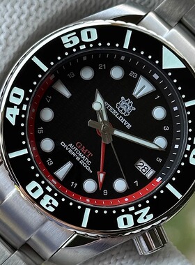 STEELDIVE新款GMT男士手表豪华蓝宝石自动机械表不锈钢防水潜水表