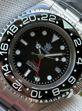 复刻精钢1000米专业深海潜水GMT 自动机械手表大水鬼排气阀夜光男