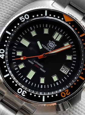 STEELDIVE钢潜手表男自动机械表鲍鱼6105定制表潜水表复古夜光新