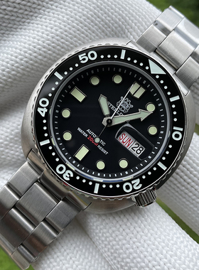 复刻定制6105-8110精钢鲍鱼200米潜水手表自动机械机芯双日历夜光