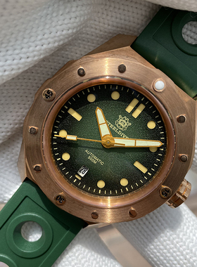 定制德国CuSn8磷锡青铜机全自动械潜水表500m专业防水带排气阀男