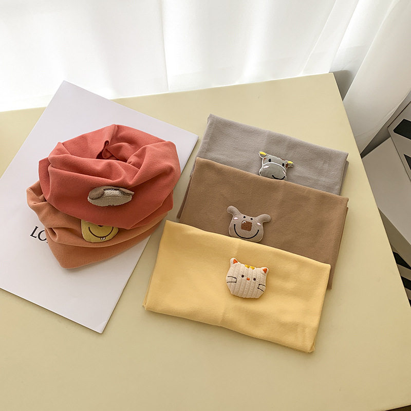 어린이 스카프 한국 스타일  소년과 소녀 가을 겨울  따뜻한 풀오버 스카프  따뜻한 목 스카프