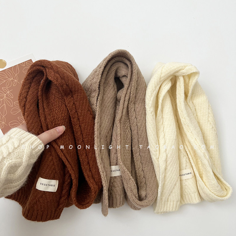 斜纹麻花儿童毛线围巾针织秋冬季韩版婴儿保暖女宝宝围脖男脖套