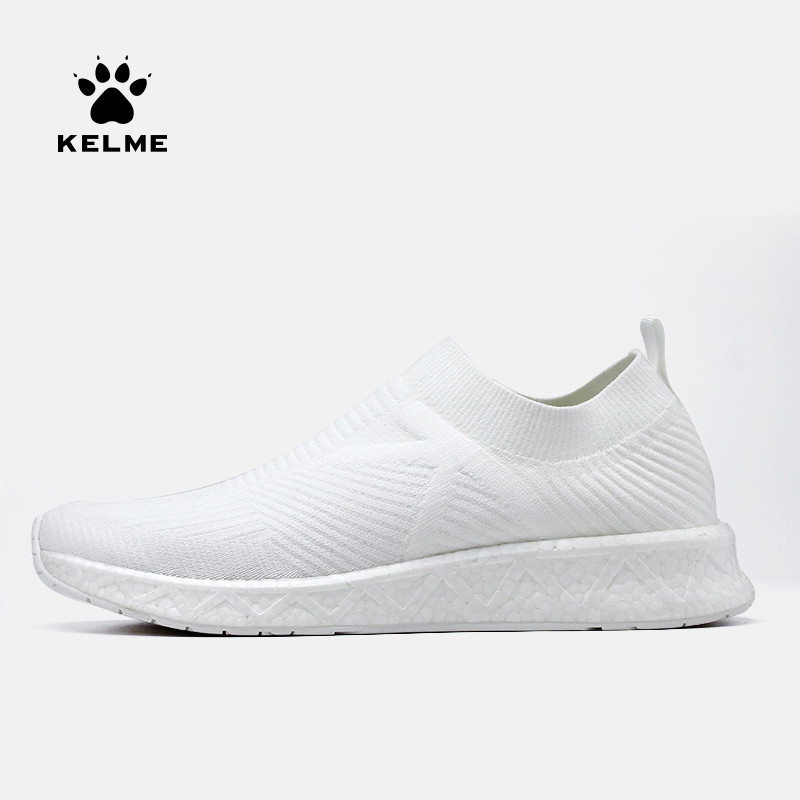 卡尔美/kelme休闲鞋男鞋春夏飞织轻便白色爆米花运动鞋防滑跑步鞋