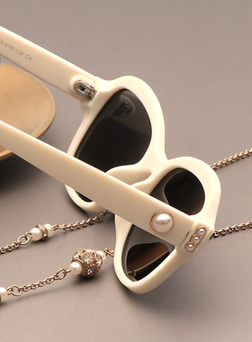 偏光防晒复古猫眼个性小框白墨镜