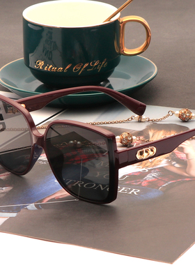 方形尼龙偏光太阳镜大框红色防晒