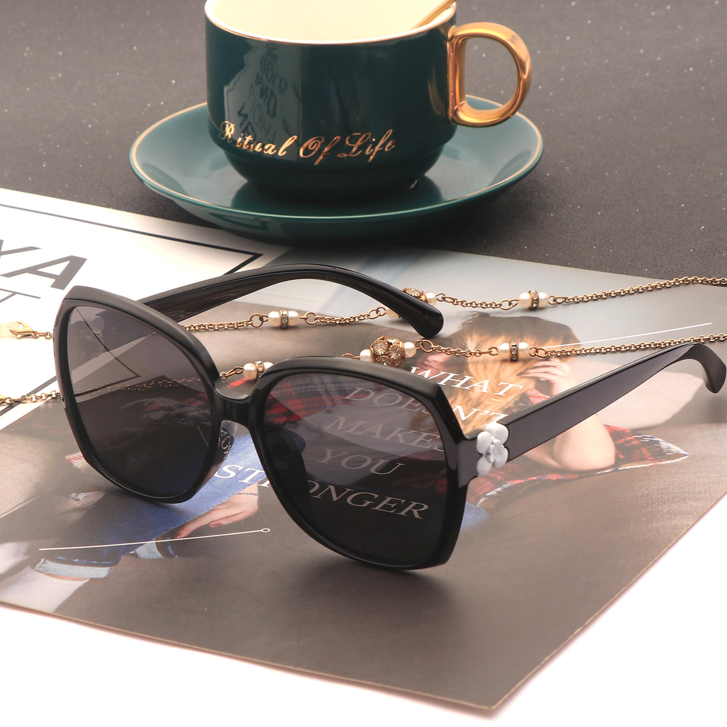 2026新款偏光墨镜女士大框显瘦高级感太阳镜防紫外线红色可配近视