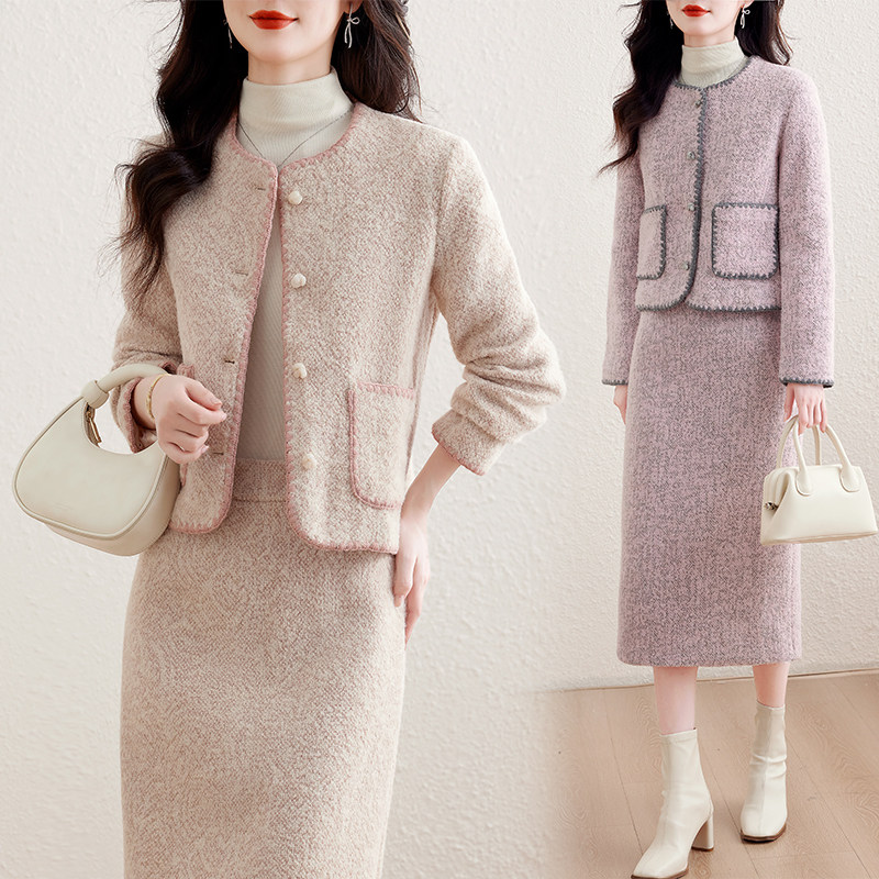 实拍小香风套装女春秋2025新款名媛气质富家千金毛呢小个子套装裙,女装/女士精品,时尚套装,淘宝优惠券,粉丝福利购,淘宝优惠卷