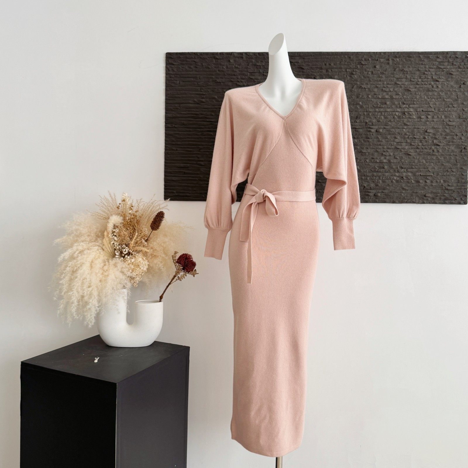 Madofit麻豆/札幌假日_灵魂内搭瘦瘦裙 灯笼袖系带绵羊毛针织裙,女装/女士精品,毛针织衫,淘宝优惠券,粉丝福利购,淘宝优惠卷