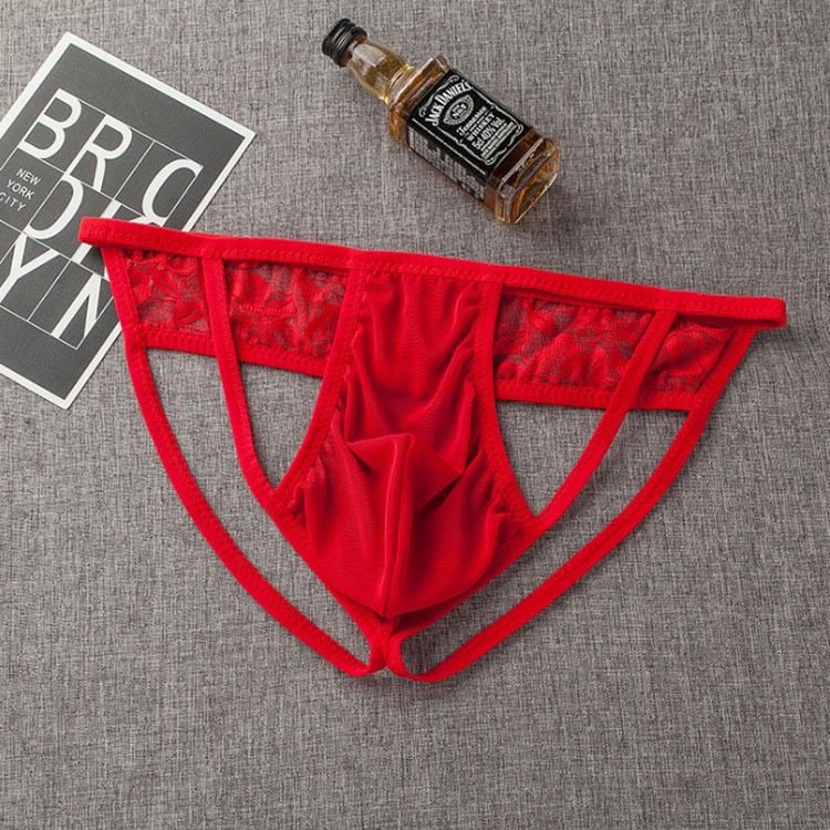 新款男士内裤性感透明蕾丝丁字裤男款透气低腰三角裤头男式内裤男,女士内衣/男士内衣/家居服,男三角内裤,淘宝优惠券,粉丝福利购,淘宝优惠卷