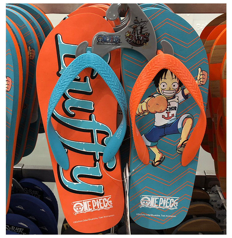 班尼路人字拖男潮海贼王动漫休闲防滑夹趾外穿印花情侣沙滩凉拖鞋
