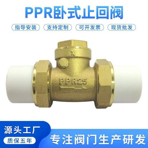 PPR黄铜卧式止回阀铜双活接阀门