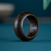 天然越南芽庄黄奇楠沉香戒指沉水老料棋楠指环男女款 木质扳指古风