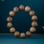 天然印尼马泥涝虎皮纹沉香手串九分沉水老料佛珠男士 木质文玩手链