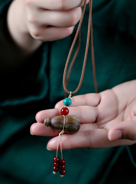 越南芽庄高端沉香葫芦吊坠保真