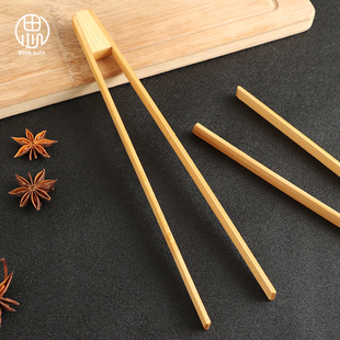 日式竹木食品夹子厨房烤肉夹面包辅食夹意面夹饼沙拉木质包子夹菜