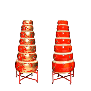 大鼓牛皮鼓中国红龙鼓成人儿童扁鼓演出舞蹈教学专用节奏锣鼓堂鼓