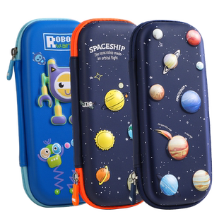 得力EVA大容量笔袋男孩子小学生用男童笔盒收纳铅笔盒文具盒男孩款初中生男孩子男生文具笔袋高颜值多功能