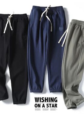 精致虎头刺绣！复合奥利绒面料！加绒加厚保暖！秋冬男士休闲卫裤