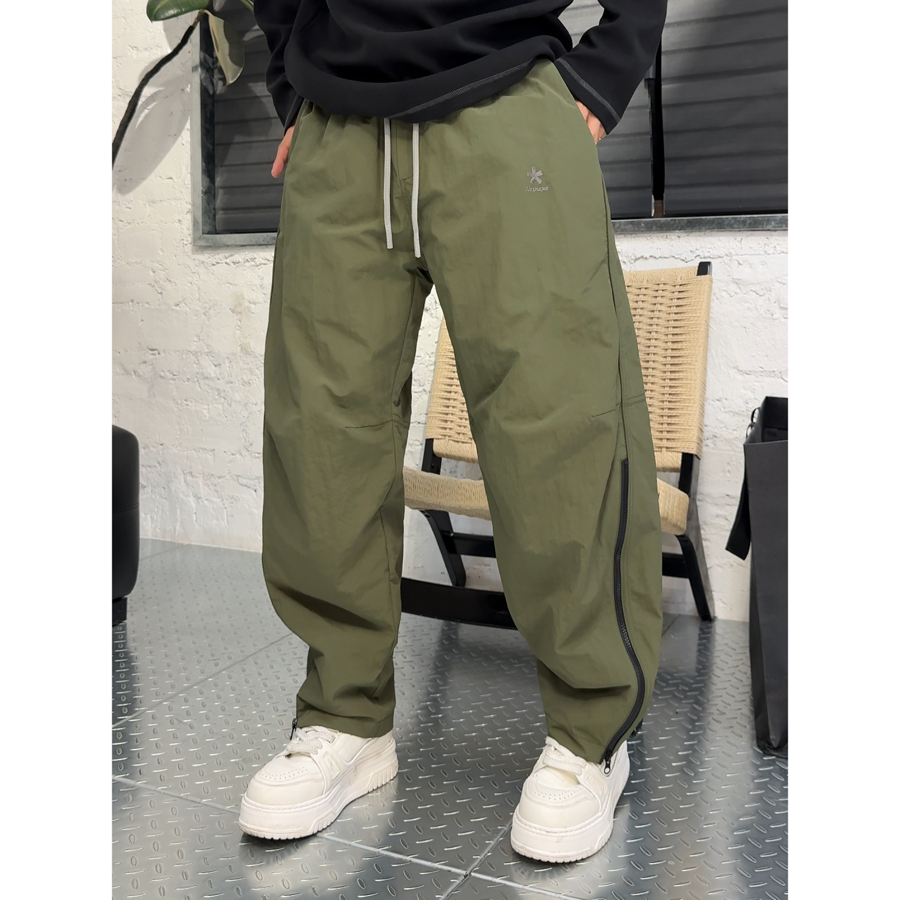 YULE语乐 188双层裤摇粒绒保暖防风裤冬季加绒加厚工装户外休闲裤