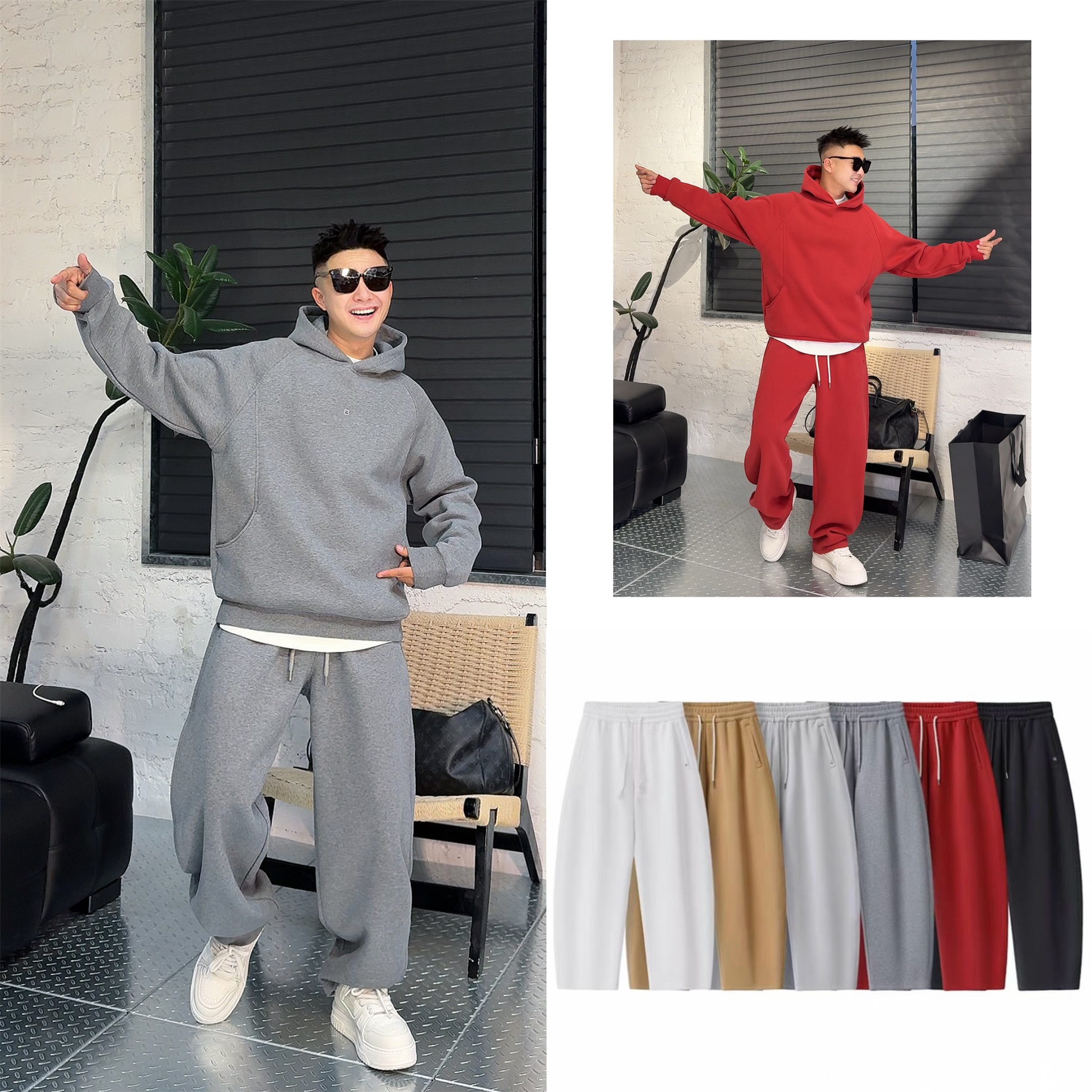 YULE语乐 90316两款版本散口裤/束脚裤加绒加厚卫衣卫裤2577/2559