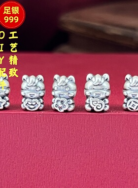 99足银复古做旧银珠散珠DIY