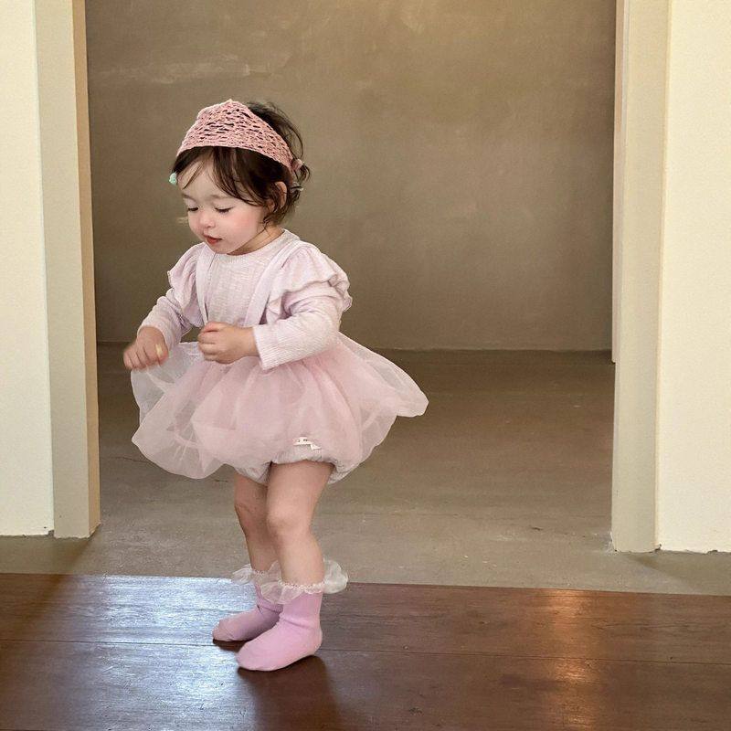 韩版秋季婴儿网纱包屁裙粉色女宝宝公主背带裙百天周岁宴两件套装,童装/婴儿装/亲子装,套装,淘宝优惠券,粉丝福利购,淘宝优惠卷