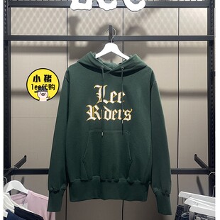 休闲衫 Lee商场同款 舒适棉美式 连帽加绒字母情侣卫衣百搭时尚 男装