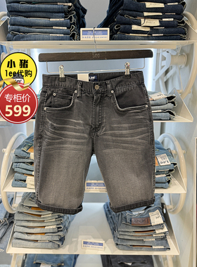 Lee专柜正品男装牛仔短裤深灰色百搭短裤LMB100902101316-A00536
