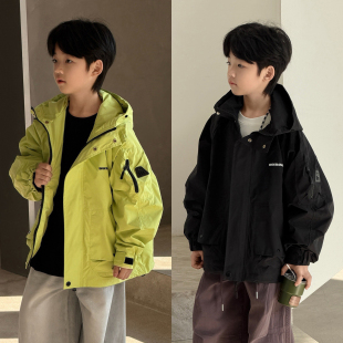 休闲夹克26A662 中大童连帽男女童工装 大E小e童装 儿童外套2026春季