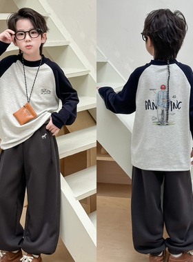 牛哆哆童装儿童打底衫2025冬装新款中大童插肩袖加厚T恤上衣29080