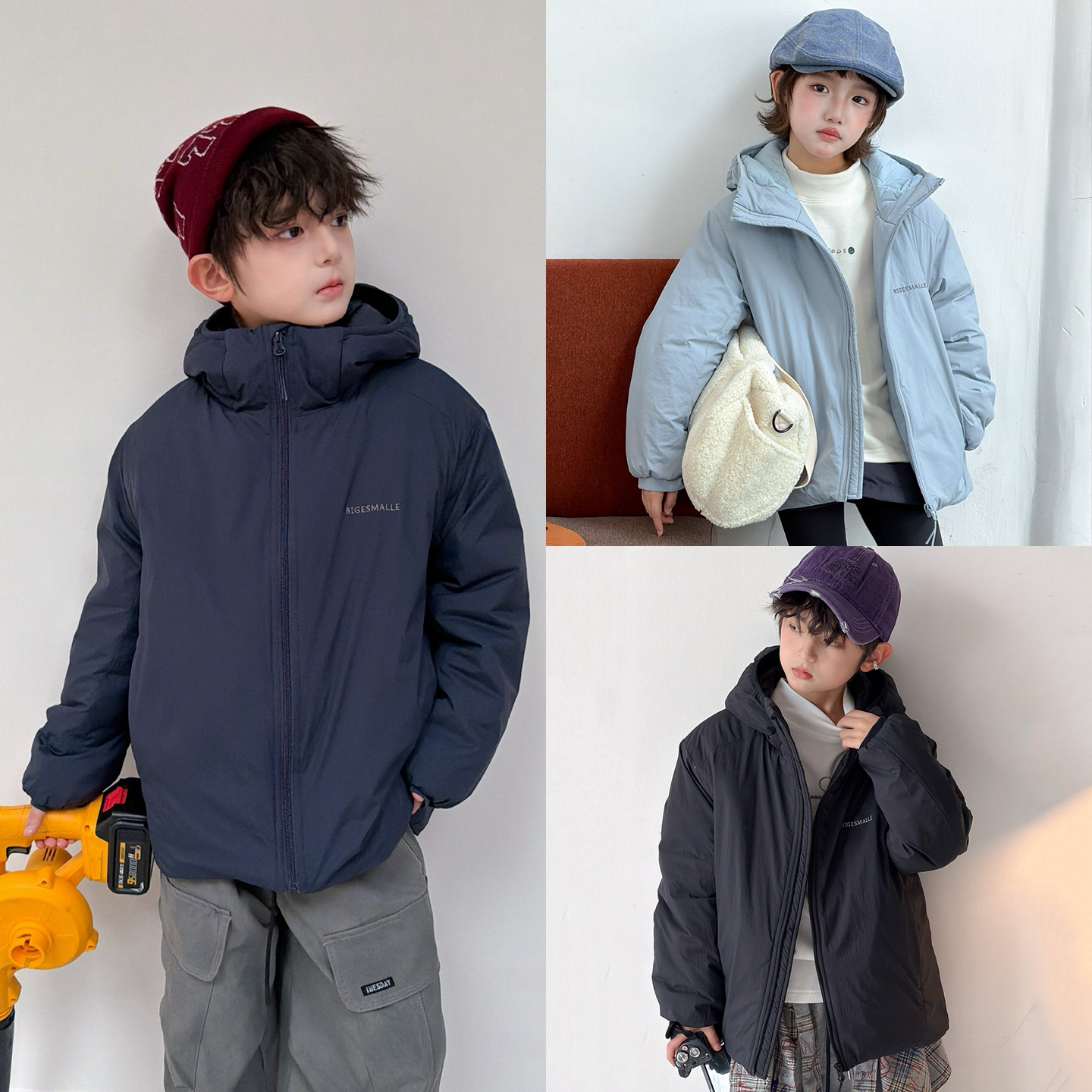 大E小e童装儿童轻薄棉服2026冬装男女童韩版夹棉加厚外套93556