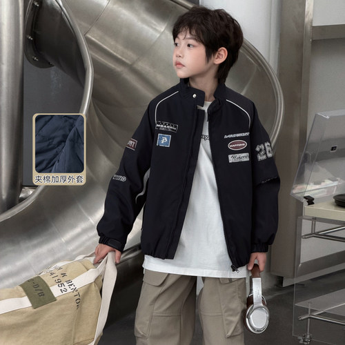 牛哆哆童装儿童加厚外套2026冬装中大童夹棉夹克男孩棉服69599