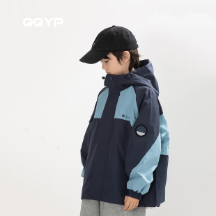 加厚上衣中大童连帽棉服夹克衫 儿童韩版 新款 男童春秋外套2025冬装