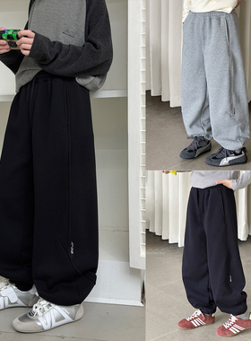 牛哆哆儿童加绒运动裤2025冬装新款男童韩版加厚一体绒裤子55595