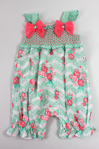 babyapple夏款纱纱短爬吊带爬服宝宝贴片花朵短爬女宝宝拍照衣服