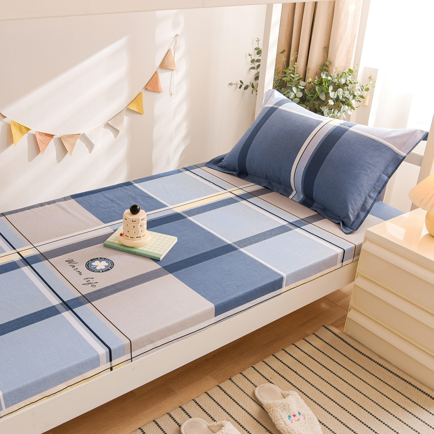 学生薄垫纯棉床单新款