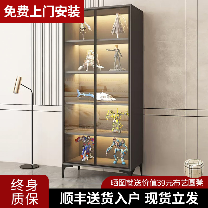 轻奢手办柜模型玻璃门展示柜陈列柜家用玩具收纳置物柜子储物柜