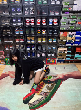 DUNKBOYZ球鞋印花潮流地毯 超清植绒材质195X133MM客厅卧室衣帽间