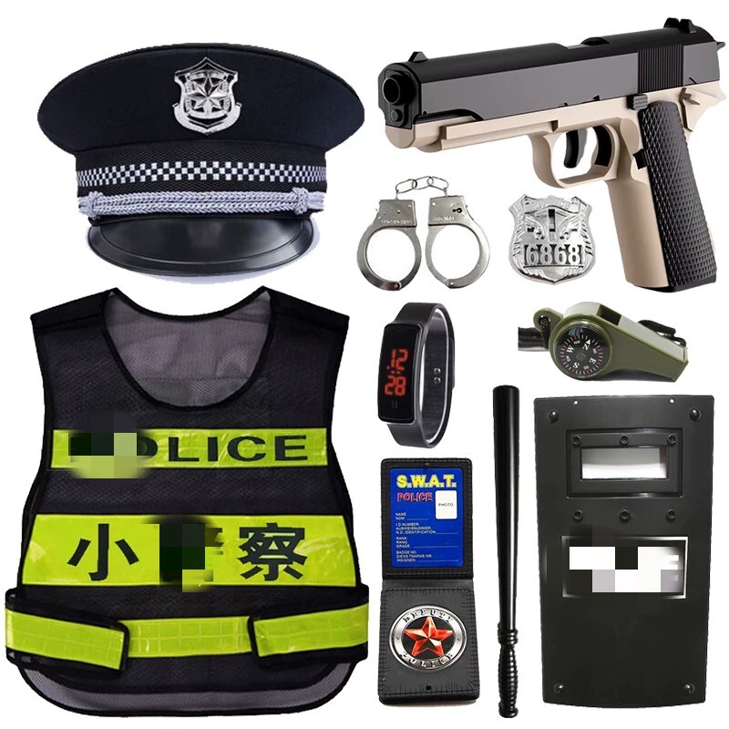 六一儿童小警玩具察套装黑猫警长帽子男孩对战玩具手枪生日礼物
