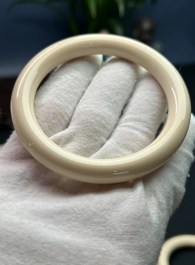 保真天然猛犸象牙5A冰料圆条手镯 复古时尚女款手串 情侣礼物文玩