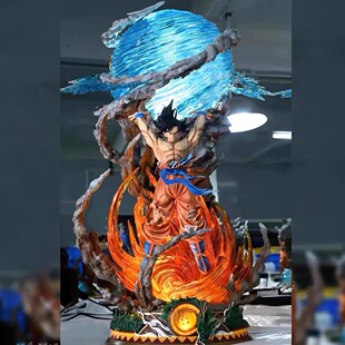 气弹孙悟空超大号SD猎手GK龙珠超级赛亚人发光手办雕像 七龙珠GT元