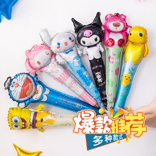 61新款卡通铝膜打击棒气球商场店铺地推礼品引流神器公司活动装饰