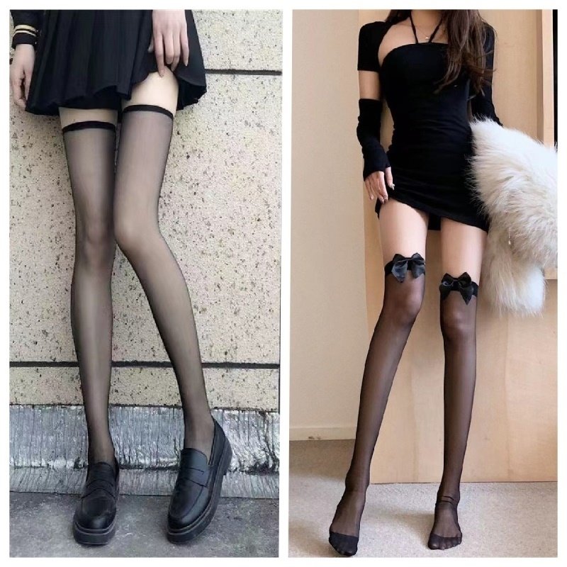 黑色蝴蝶结高筒丝袜春季新款性感薄款过膝美腿袜网红百搭长筒袜子,女士内衣/男士内衣/家居服,长筒袜,淘宝优惠券,粉丝福利购,淘宝优惠卷