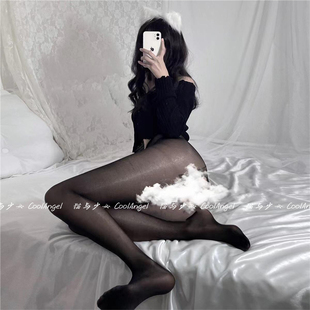油光袜极光性感丝袜透明油亮裸氨包芯丝连体开闭连裤袜女调